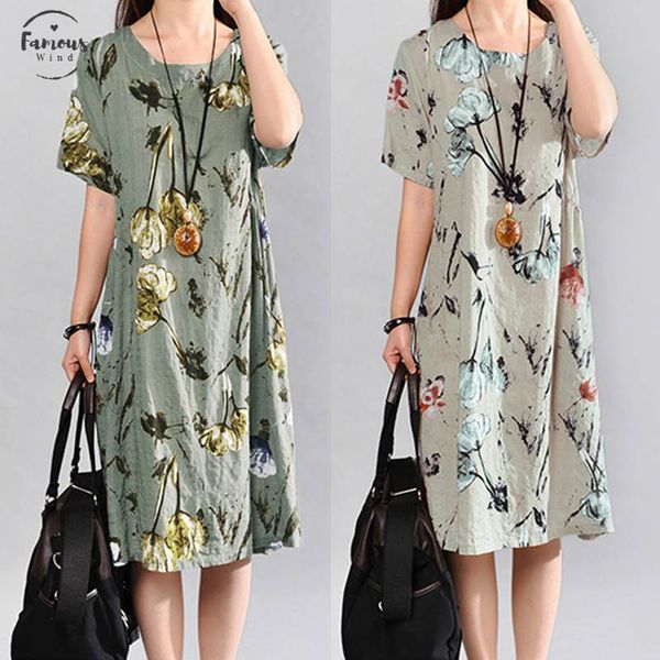 2020 vintage summer dress short sleeve loose women elegant floral print midi dresses casual party beach sundress vestidos, Black;gray 
2020 vintage summer dress short sleeve loose women elegant floral print midi dresses casual party beach sundress vestidos, Black;gray