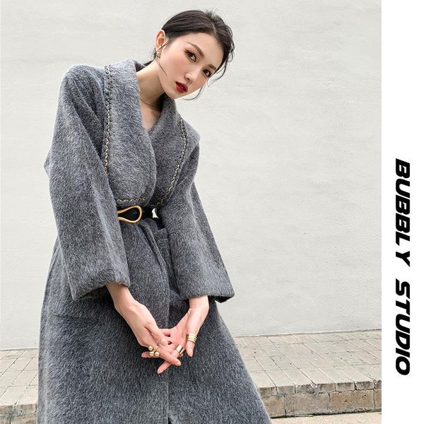 women's wool & blends large eees same woolen coat for middle and long winter style thickened waisted small denim, Black
women's wool & blends large eees same woolen coat for middle and long winter style thickened waisted small denim, Black