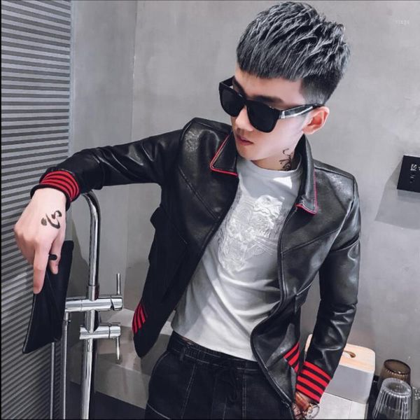 xs-3xl men's jacket spring and autumn nightclub personality locomotive hairstylist jacket men's plus size leather1, Black;brown
xs-3xl men's jacket spring and autumn nightclub personality locomotive hairstylist jacket men's plus size leather1, Black;brown