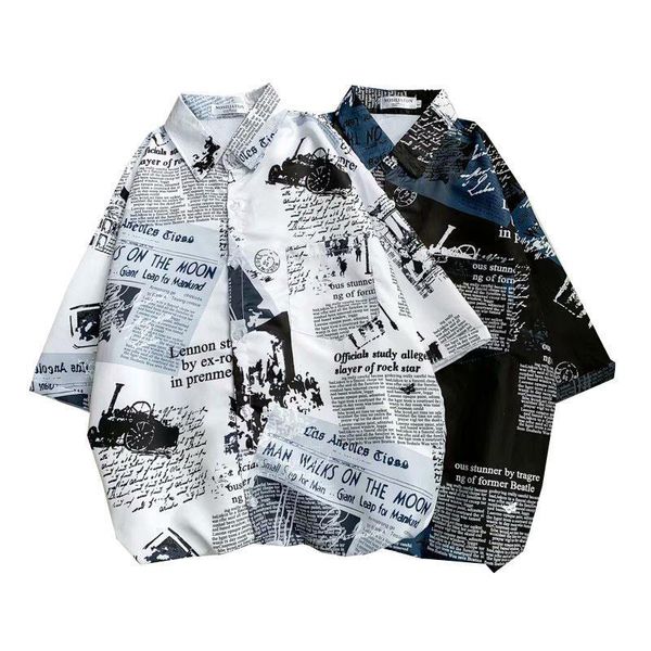 newspaper printed hawaiian beach shirt for men 2020 summer short sleeve 3xl aloha shirts mens holiday vacation clothing chemise, White;black
newspaper printed hawaiian beach shirt for men 2020 summer short sleeve 3xl aloha shirts mens holiday vacation clothing chemise, White;black