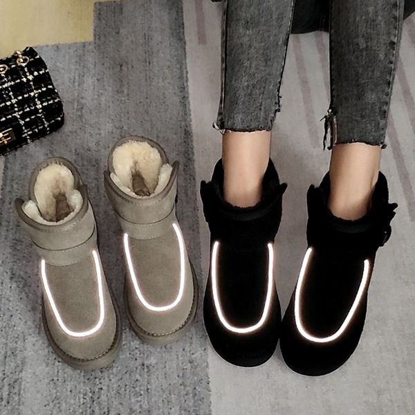 female snowboots genuine leather snow women's stuffed winter with warm reflective ankle boots ajk0, Black
female snowboots genuine leather snow women's stuffed winter with warm reflective ankle boots ajk0, Black