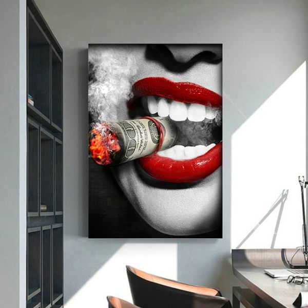 modern red lips smoking women portrait painting wall art canvas posters prints fashion wall art picture for bedroom home decoration
modern red lips smoking women portrait painting wall art canvas posters prints fashion wall art picture for bedroom home decoration