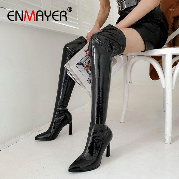 boots enmayer 2021 pu elegant thigh high stretch fabric women slip-on over the knee thin heel shoes size 34-431, Black
boots enmayer 2021 pu elegant thigh high stretch fabric women slip-on over the knee thin heel shoes size 34-431, Black