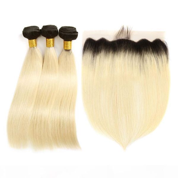 t1b 613 blonde ombre weave bundles with frontal brazilian virgin human hair 3 bundles with 13*4 part lace frontal for black women, Black;brown
t1b 613 blonde ombre weave bundles with frontal brazilian virgin human hair 3 bundles with 13*4 part lace frontal for black women, Black;brown
