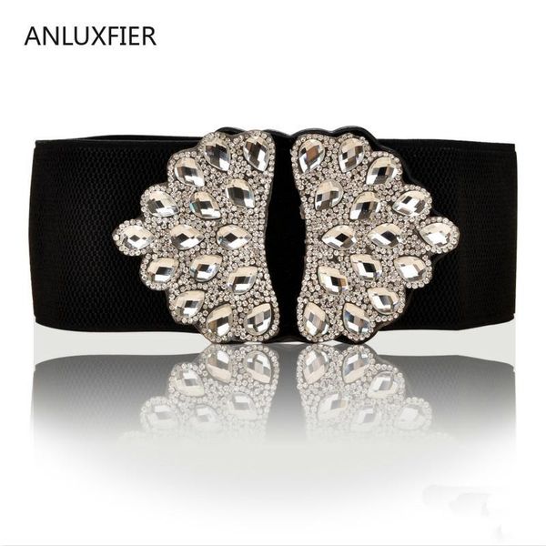 h9842 women wide elastic belt korean elegant fashion waist seal diamond decoration luxury simple girdle accessories, Black;brown
h9842 women wide elastic belt korean elegant fashion waist seal diamond decoration luxury simple girdle accessories, Black;brown