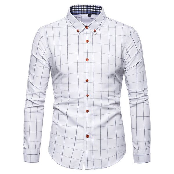 2020 men's plaid cotton shirts male long sleeve slim fit business casual blouses plus size 5xl, White;black
2020 men's plaid cotton shirts male long sleeve slim fit business casual blouses plus size 5xl, White;black