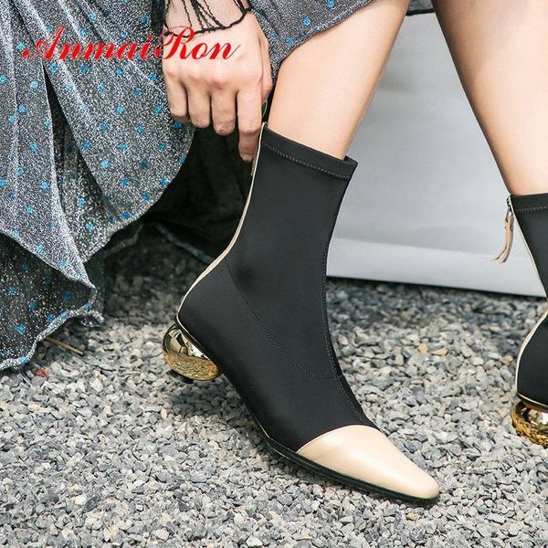 boots anmairon 2021 women shoes stretch fabric pointed toe ankle basic round heels zip winter size 34-391, Black
boots anmairon 2021 women shoes stretch fabric pointed toe ankle basic round heels zip winter size 34-391, Black