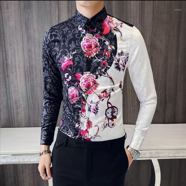 men's shirt spring and autumn new men's luxury satin pattern shirt slim long-sleeved wedding groomsman formal1, White;black
men's shirt spring and autumn new men's luxury satin pattern shirt slim long-sleeved wedding groomsman formal1, White;black