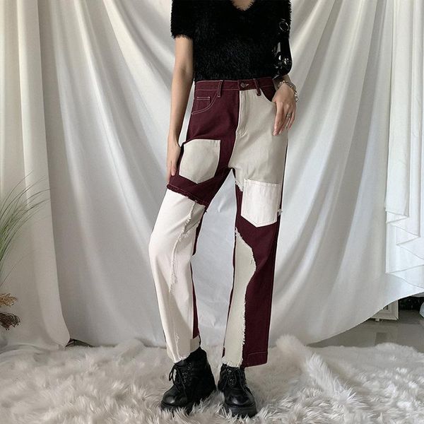 vintage fashion street patchwork denim straight pants women high waist pockets loose wide leg trousers harajuku jeans streetwear, Black;white
vintage fashion street patchwork denim straight pants women high waist pockets loose wide leg trousers harajuku jeans streetwear, Black;white