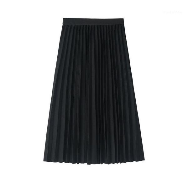 064 women skirt high waist women pleated midi skirt female jumper ladies a-line midi saia vintage spring1, Black 
064 women skirt high waist women pleated midi skirt female jumper ladies a-line midi saia vintage spring1, Black