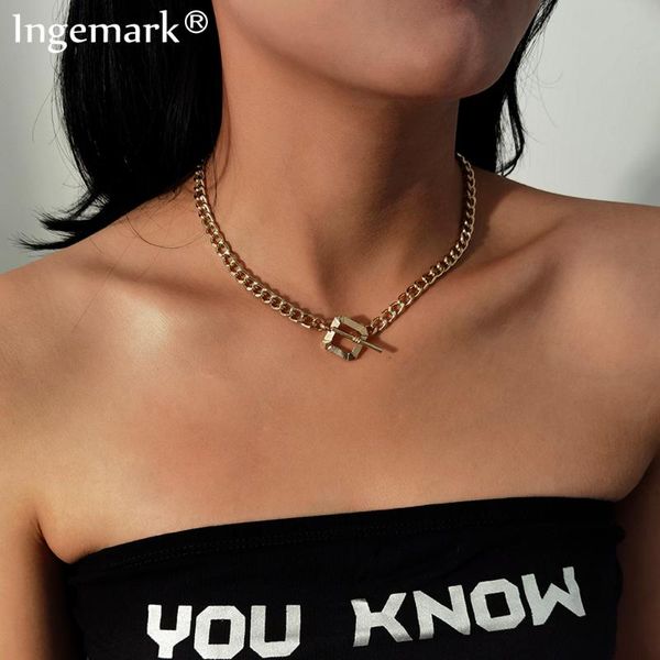 vintage iron chian toggle clasp pendant necklace women goth simple gold color lariat square choker necklaces femme neck jewelry, Silver
vintage iron chian toggle clasp pendant necklace women goth simple gold color lariat square choker necklaces femme neck jewelry, Silver