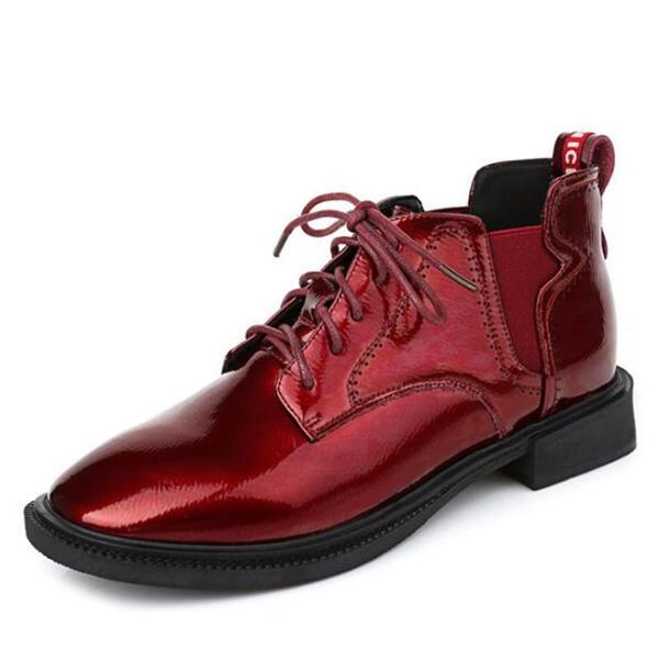 boots cowhide low heel non-slip women ankle plus size bright patent leather shoes woman fashion casual, Black
boots cowhide low heel non-slip women ankle plus size bright patent leather shoes woman fashion casual, Black