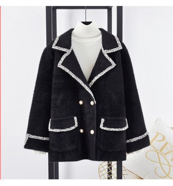 women coat mink velvet jacket women autumn and winter loose short suit collar fashion small fragrance1, Black
women coat mink velvet jacket women autumn and winter loose short suit collar fashion small fragrance1, Black