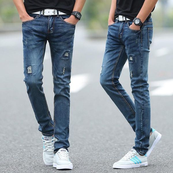 new arrivals men's fashion pants biker ripped ny trousers denim jeans, Blue 
new arrivals men's fashion pants biker ripped ny trousers denim jeans, Blue