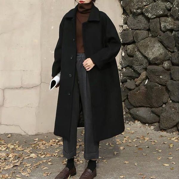 autumn winter new women woolen coat long sleeve elegant office lady plus size long fashion woolen jacket overcoat, Black
autumn winter new women woolen coat long sleeve elegant office lady plus size long fashion woolen jacket overcoat, Black