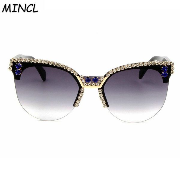 sunglasses cat luxury diamond frameless women vintage gradient glasses retro sun female eyewear uv400 fml, White;black 
sunglasses cat luxury diamond frameless women vintage gradient glasses retro sun female eyewear uv400 fml, White;black