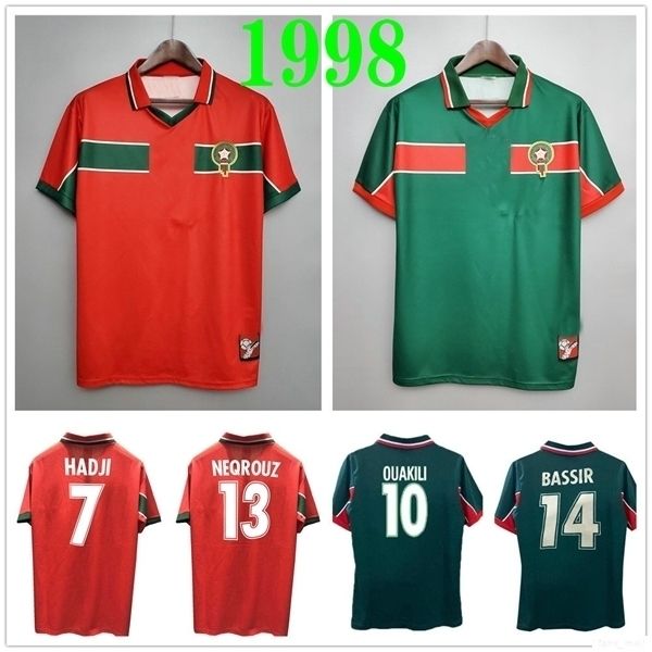 1998 world cup retro morocco soccer jerseys 98 99 maroc home away hadji bassir ouakili neqrouz abrami custom vintage cassic football shirt, Black;yellow
1998 world cup retro morocco soccer jerseys 98 99 maroc home away hadji bassir ouakili neqrouz abrami custom vintage cassic football shirt, Black;yellow