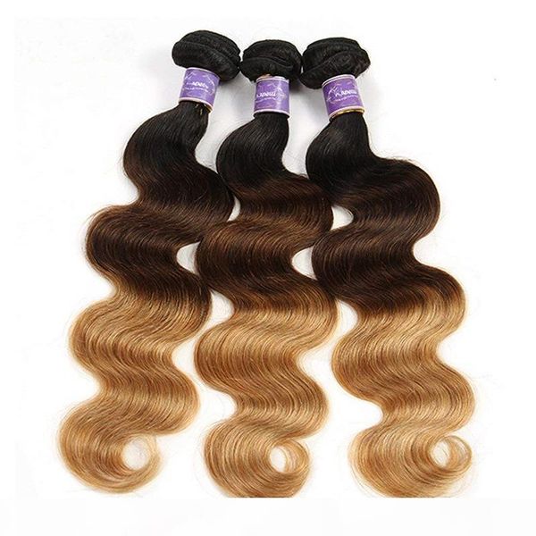 brazilian colored virgin human hair weaves body wave bundles ombre three tone brazilian 1b 4 27# dark brown human hair extensions, Black
brazilian colored virgin human hair weaves body wave bundles ombre three tone brazilian 1b 4 27# dark brown human hair extensions, Black