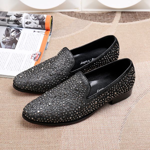 2020 genuine men glitter leather wedding slither in cause male apartments social shoes wwmd, Black
2020 genuine men glitter leather wedding slither in cause male apartments social shoes wwmd, Black