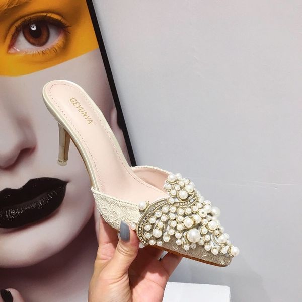 female shoes low womens slippers outdoor string bead slides lace pointed toe thin heels shallow fashion 2020 luxury cover x1020, Black
female shoes low womens slippers outdoor string bead slides lace pointed toe thin heels shallow fashion 2020 luxury cover x1020, Black