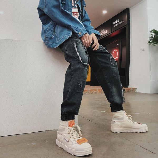 2019 autumn men's bound feet holes mens casual pants baggy homme wash jeans male haren pants biker denim trousers size -2xl1, Blue
2019 autumn men's bound feet holes mens casual pants baggy homme wash jeans male haren pants biker denim trousers size -2xl1, Blue