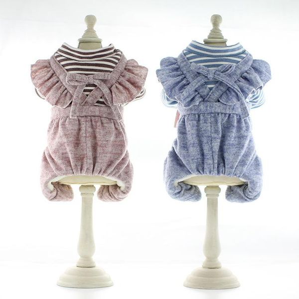 pink blue colors dog clothes for autumn and winter striped design pet striped flying sleeve pleated four feet pants jumpsuits
pink blue colors dog clothes for autumn and winter striped design pet striped flying sleeve pleated four feet pants jumpsuits