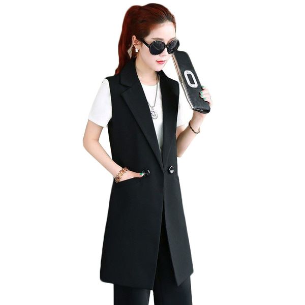 2021 new women's long suit new spring autumn clothes color sleeveless slim striped vest jacket coat female j139 yade, Black;white
2021 new women's long suit new spring autumn clothes color sleeveless slim striped vest jacket coat female j139 yade, Black;white
