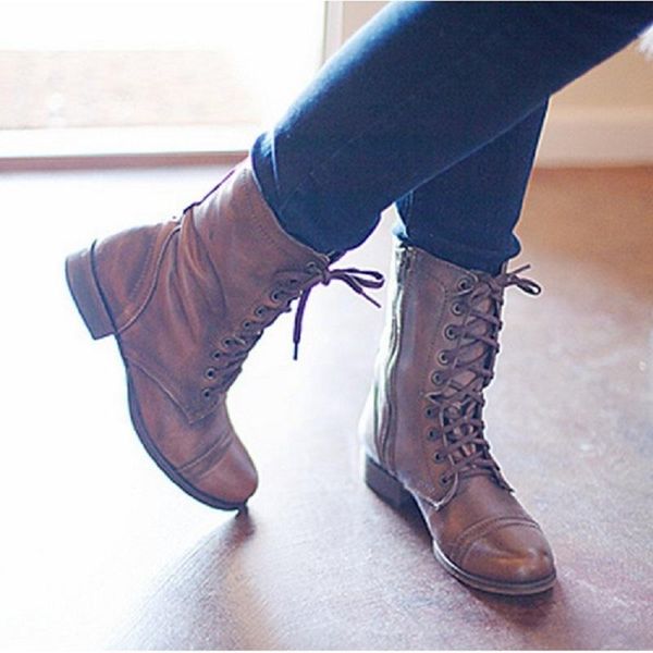 boots autumn winter women shoes pu leather ankle ladies lace up low heels platform punk plus size botas mujer, Black
boots autumn winter women shoes pu leather ankle ladies lace up low heels platform punk plus size botas mujer, Black
