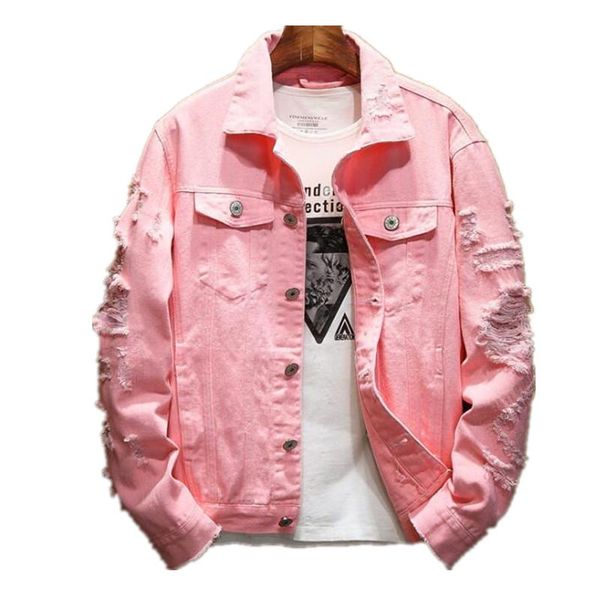fashion men denim jackets pink jean coats good quality men cotton holes denim coats bomber jacket hip-hop jean jackets, Black;brown
fashion men denim jackets pink jean coats good quality men cotton holes denim coats bomber jacket hip-hop jean jackets, Black;brown