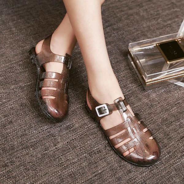 dress shoes korean version of sandals female summer crystal jelly flat bottom student hole plastic beach baotou tr1, Black
dress shoes korean version of sandals female summer crystal jelly flat bottom student hole plastic beach baotou tr1, Black