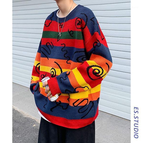 winter 2020 new thick sweater men's ins super trend lazy style versatile striped couple's pullover sweater1, White;black
winter 2020 new thick sweater men's ins super trend lazy style versatile striped couple's pullover sweater1, White;black