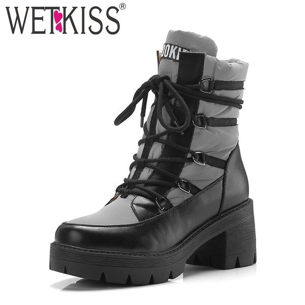 boots wetkiss leather women ankle cross tied round toe footwear high heels female boot casual platform snow shoes woman winter, Black
boots wetkiss leather women ankle cross tied round toe footwear high heels female boot casual platform snow shoes woman winter, Black