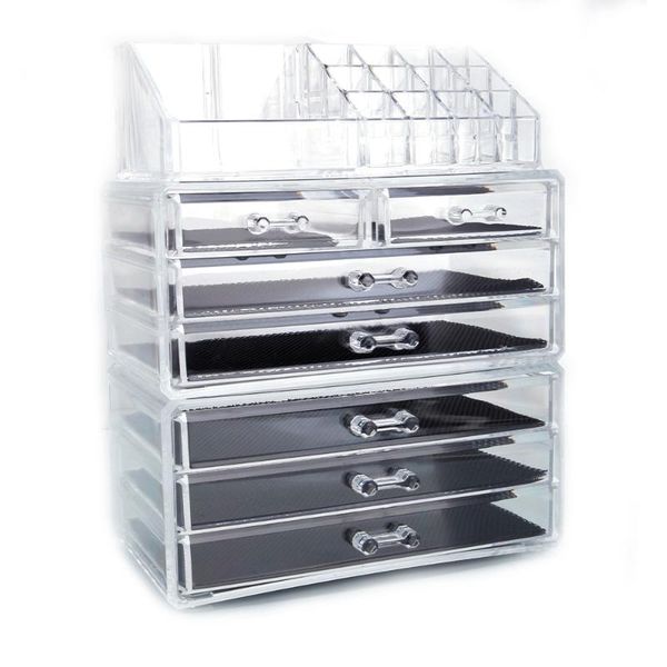 cosmetic bags & cases sf-1122-1 cosmetics storage rack with 2 small 5 large drawers transparent
cosmetic bags & cases sf-1122-1 cosmetics storage rack with 2 small 5 large drawers transparent