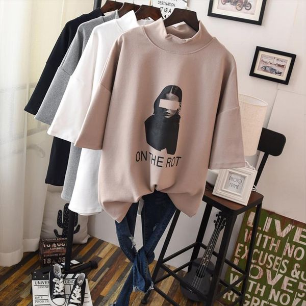 fun woman turtleneck cotton tee shirts short sleeve fashion cool print thick tees woman letter t shirts oversized, White
fun woman turtleneck cotton tee shirts short sleeve fashion cool print thick tees woman letter t shirts oversized, White