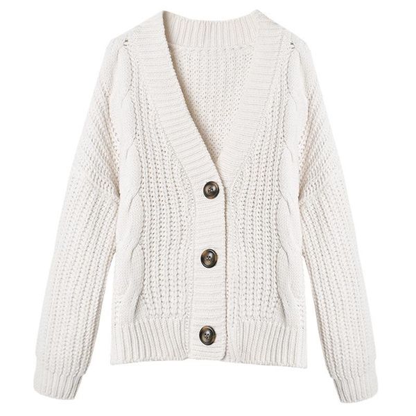 2020 autumn casual knit sweater cardigan long sleeve button knitted sweaters coat oversize femme winter warm cloth for women, White
2020 autumn casual knit sweater cardigan long sleeve button knitted sweaters coat oversize femme winter warm cloth for women, White