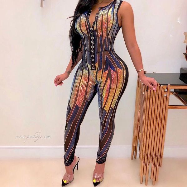 women's jumpsuits & rompers mesh colorblock sequin button club romper woman sleeveless tank sleeve u-neck skinny slim jumpsuit women, Black;white
women's jumpsuits & rompers mesh colorblock sequin button club romper woman sleeveless tank sleeve u-neck skinny slim jumpsuit women, Black;white