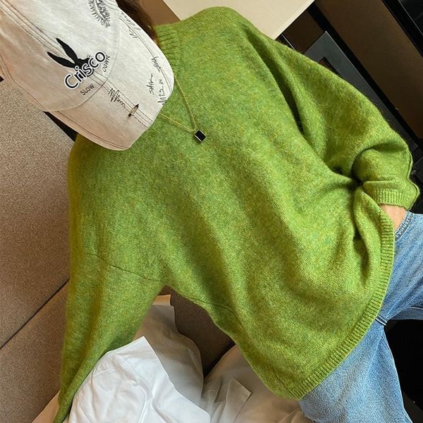 women sweater round neck pullover drop shoulder sleeves irregular splicing solid color knit sweater women, White;black
women sweater round neck pullover drop shoulder sleeves irregular splicing solid color knit sweater women, White;black