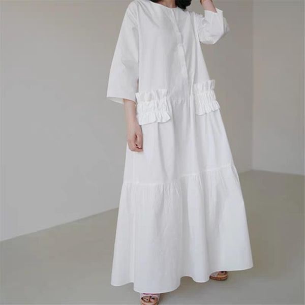 2020 round neck three quarter sleeves line and cotton pullover ruffles pocket shirt dress big size vestido wm14000xl, Black;gray
2020 round neck three quarter sleeves line and cotton pullover ruffles pocket shirt dress big size vestido wm14000xl, Black;gray