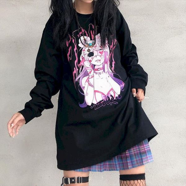 t shirt female harajuku bf wind autumn ins retro two dimensional cartoon printing loose long sleeved t shirt female student top, White
t shirt female harajuku bf wind autumn ins retro two dimensional cartoon printing loose long sleeved t shirt female student top, White