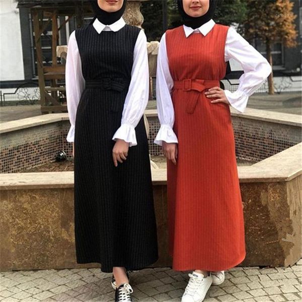 arab turkish muslim sleeveless dress women belt slim long vest dress dubai kimono robe caftan maxi party islamic clothing1, Black;gray
arab turkish muslim sleeveless dress women belt slim long vest dress dubai kimono robe caftan maxi party islamic clothing1, Black;gray