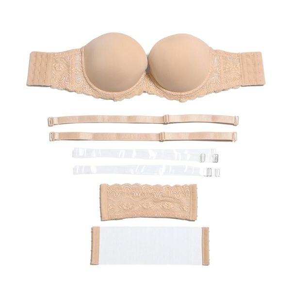 women brassiere lingerie underwire bra silicone push up strapless halter big cup b c dd ddd e f g anti-slip adjusted bras lj201204, Red;black
women brassiere lingerie underwire bra silicone push up strapless halter big cup b c dd ddd e f g anti-slip adjusted bras lj201204, Red;black