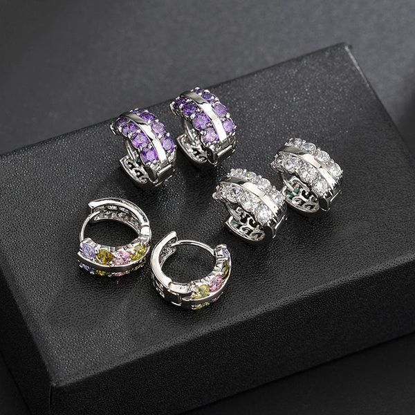 Trendy shine colorful zircon hoop earrings elegant multi color clip on earring for women party jewelry, Golden;silver
Trendy shine colorful zircon hoop earrings elegant multi color clip on earring for women party jewelry, Golden;silver