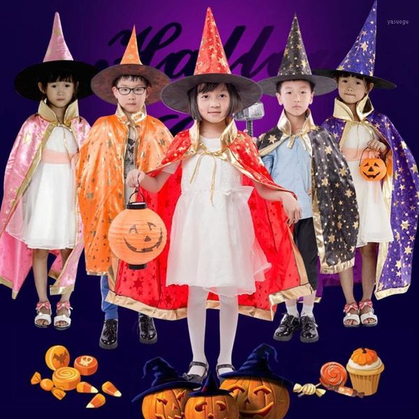 childrens' halloween costume witch cloak cape robe and hat for boy girl children cosplay halloween party set pointed cap 7231
childrens' halloween costume witch cloak cape robe and hat for boy girl children cosplay halloween party set pointed cap 7231