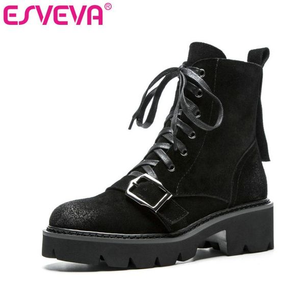 boots esveva 2021 women leather+pu autumn shoes ankle round toe square med heels lace up black woman size 34-39
boots esveva 2021 women leather+pu autumn shoes ankle round toe square med heels lace up black woman size 34-39