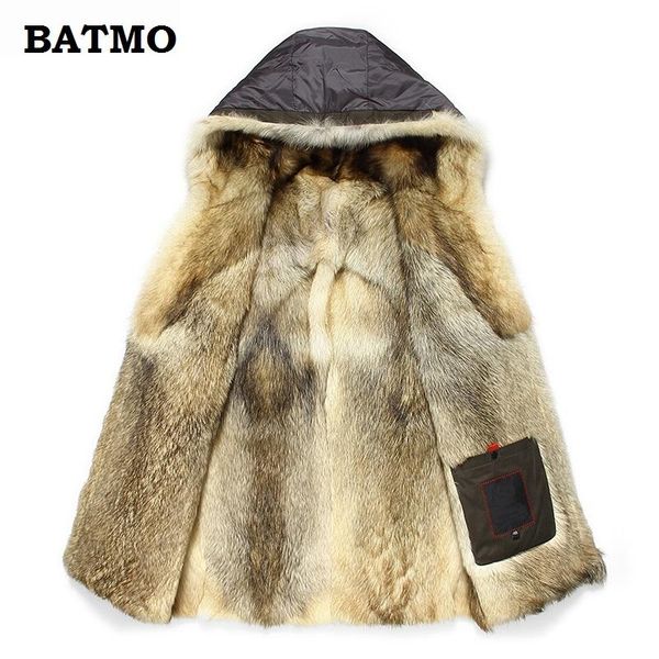 batmo 2021 new arrival winter warm wolf fur liner hooded jacket men,hat detachable winter parkas men 1125, Black
batmo 2021 new arrival winter warm wolf fur liner hooded jacket men,hat detachable winter parkas men 1125, Black