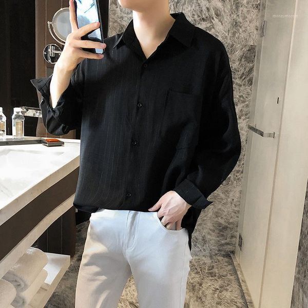 men's casual shirts dress shirt men's fashion business striped men streetwear wild loose korean long-sleeved mens -2xl1, White;black
men's casual shirts dress shirt men's fashion business striped men streetwear wild loose korean long-sleeved mens -2xl1, White;black