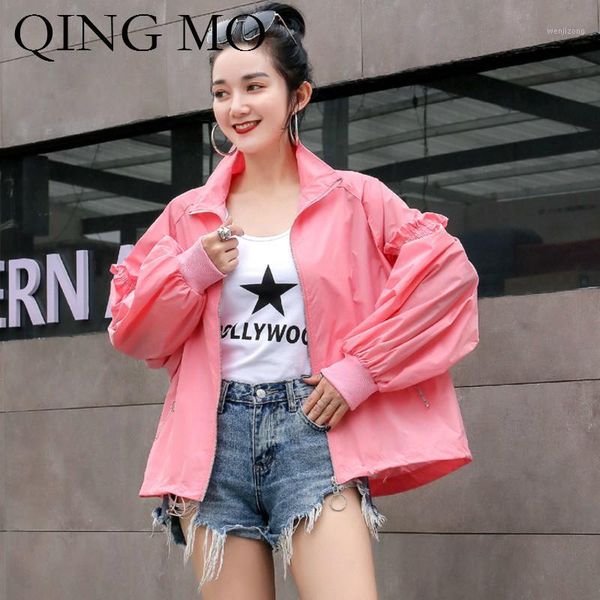 qing mo pink white green yellow sun proof clothes women coat spring and summer women full length casual style coat zqy4351, Black;brown
qing mo pink white green yellow sun proof clothes women coat spring and summer women full length casual style coat zqy4351, Black;brown