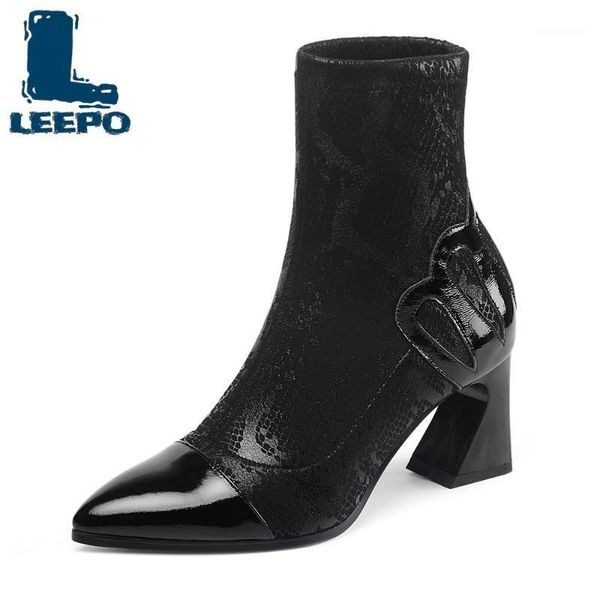 mid calf boots for women cow leather stretch fabric slip-on high heels female shoes thick boots for woman 21, Black
mid calf boots for women cow leather stretch fabric slip-on high heels female shoes thick boots for woman 21, Black