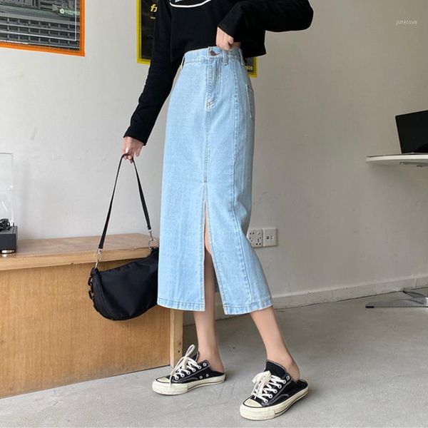 vintage high waist women's midi denim skirts solid split slim lady a-line skirt summer autumn fashion sweet female jeans skirts1, Black
vintage high waist women's midi denim skirts solid split slim lady a-line skirt summer autumn fashion sweet female jeans skirts1, Black