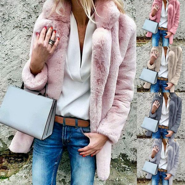 2020 women faux fur coats winter solid fashion open point outwear female long sleeve warm thick fluffy jacket coat, Black
2020 women faux fur coats winter solid fashion open point outwear female long sleeve warm thick fluffy jacket coat, Black